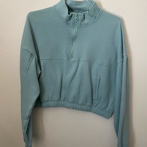 Cropped quarter zip sweater